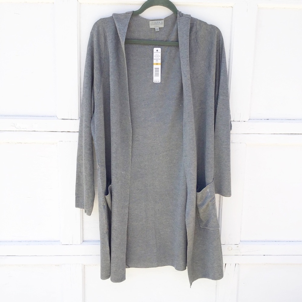 JOSEPH A Double Knit Open Sweater Cardigan